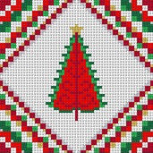 Red Christmas Tree, 3" Ornament