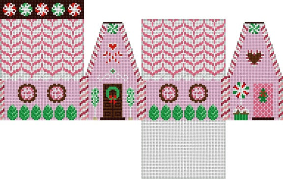 Peppermint House, 3D Gingerbread House - 18 mesh