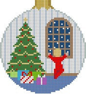 Waiting At  Window, 3.25" Round