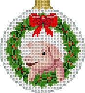 Christmas Pig, 3.25" Round