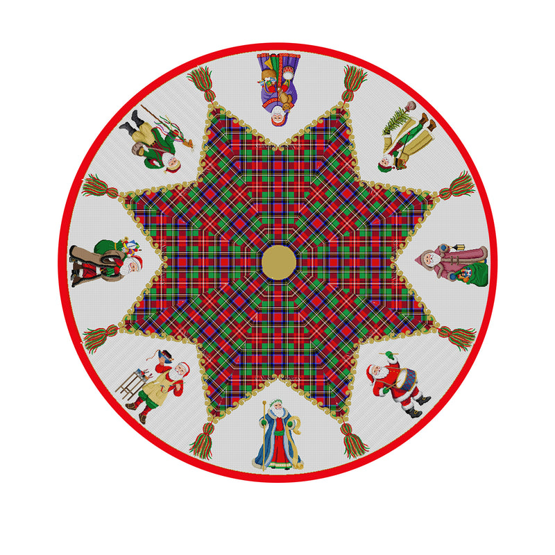 Santa Painting Ark - Tartan - Tree Skirt