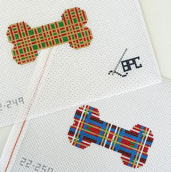 Dog Bone - Red & Blue Plaid