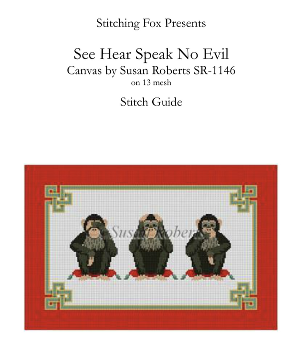 Stitch Guide for See Hear Speak No Evil