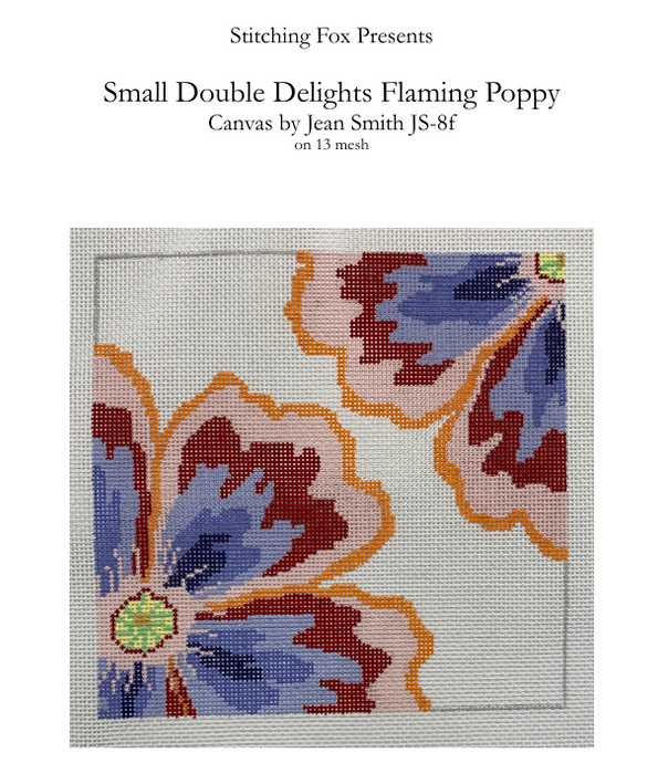 Stitch Guide for Small Double Delights Flaming Poppy