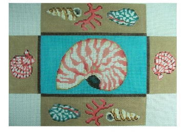 Nautilus Shell Brick Cover - Turquoise & Coral