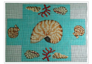 Nautilus Shells Brick - Turquoise & Beige