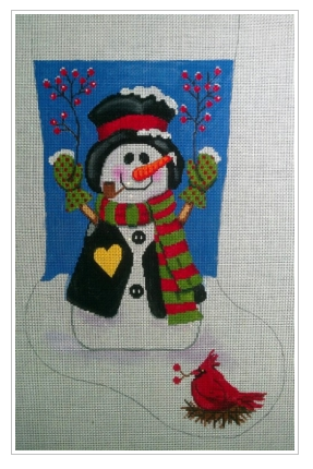 Small Woodland Snowman Stocking