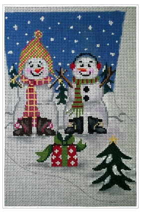 Snow Couple Stocking