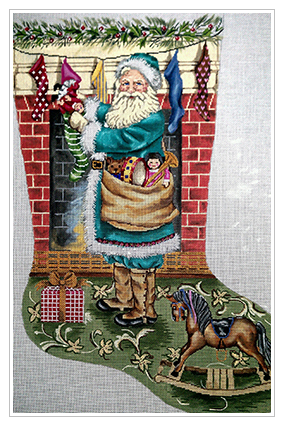 Santa w/ Rocking Horse Stocking