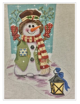 Snowman With Mistletoe Stocking