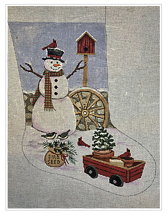 Snowman With Wagon Stocking
