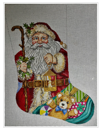 Santa With Teddy Stocking