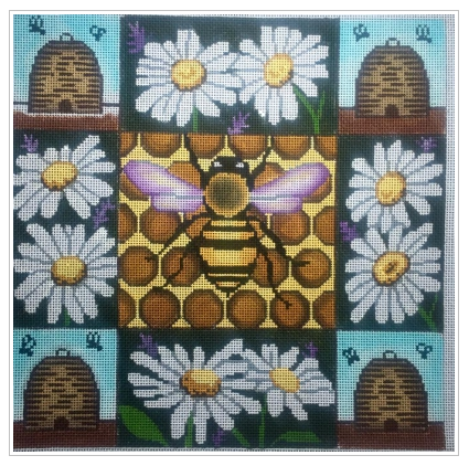 Honey Bee and Daisies