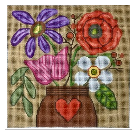 Flowers in Brown Vase