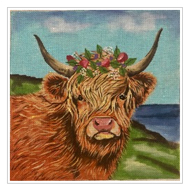 Cow With Flowers