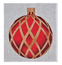 Ornament - Red with Gold Cage