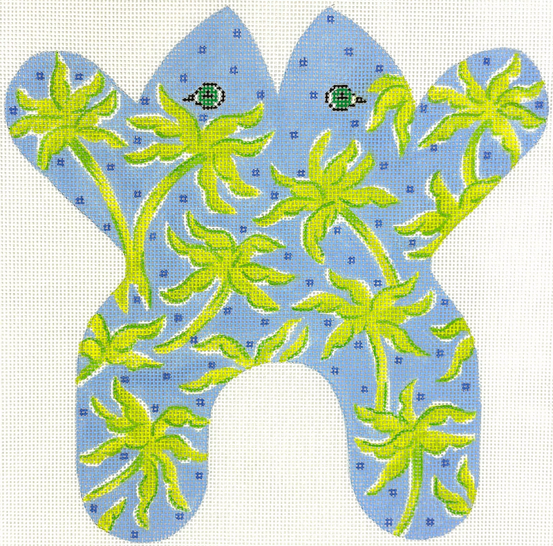 Frog - Lily Inspired Palms on Blue