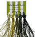 Silk Road Fibers straw silk color palette with four strands on a white background