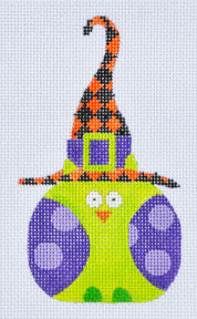 Purple Polka Dot Witch Owl
