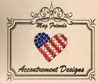 USA Flag Heart - Rhinestone Needleminder