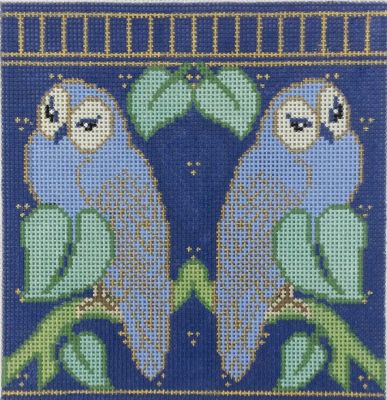 Blue Owls Eyeglasses Case