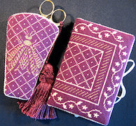 N's Bee Scissor Case - Plum & Cream