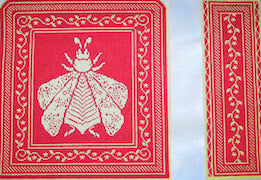 N's Bee Tote - Coral and Butter (4 pieces)