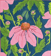 Pink Echinacea Pouch Purse - 3 pieces