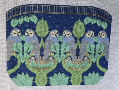 Charles Voysey's Blue Owls Tote - 4 pieces