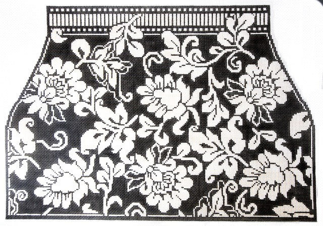 Karen's Damask Tote - Black & Ivory (4 pieces)