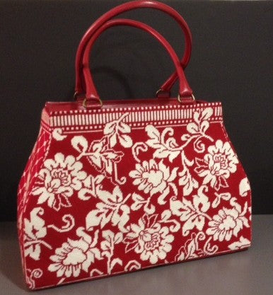 Karen's Damask Tote - Red (4 pieces)