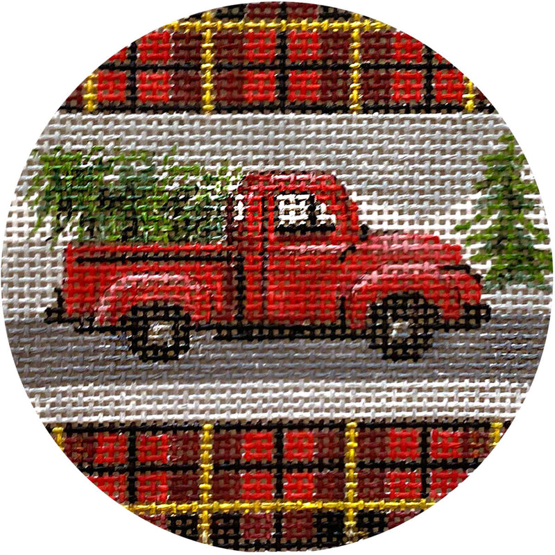 Red Truck on Plaid
