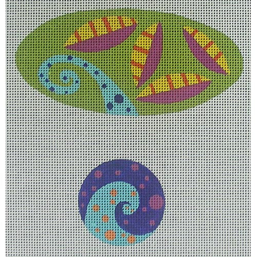 2 part Jungle Ornament w/ ribbon & felt balls