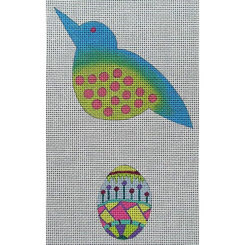 Polka Dot Bird & egg w/ SG by Ruth Schmuff