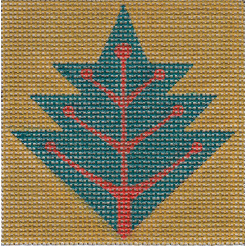 3in Square Insert · Teal Leaf