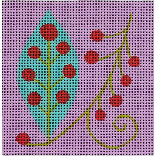 3in Square Insert · Aqua Leaf