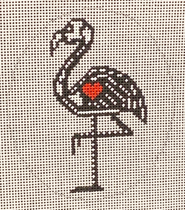 Flamingo Black with Heart