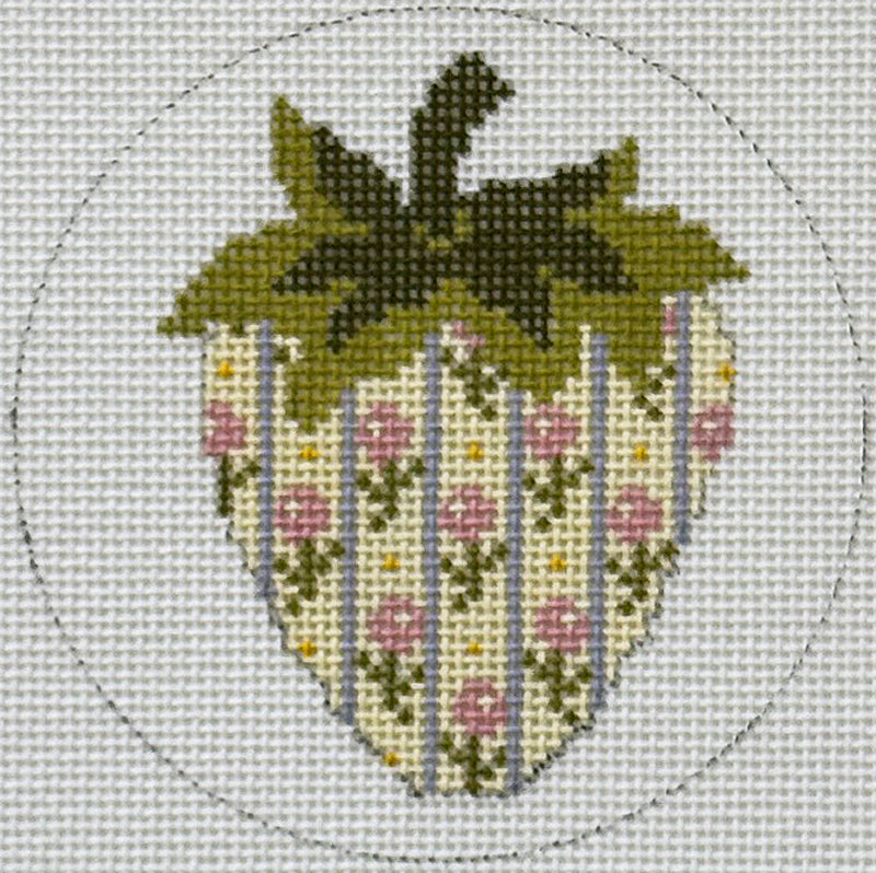 Abigail Cecile · Strawberries: Pink Flowers On Yellow