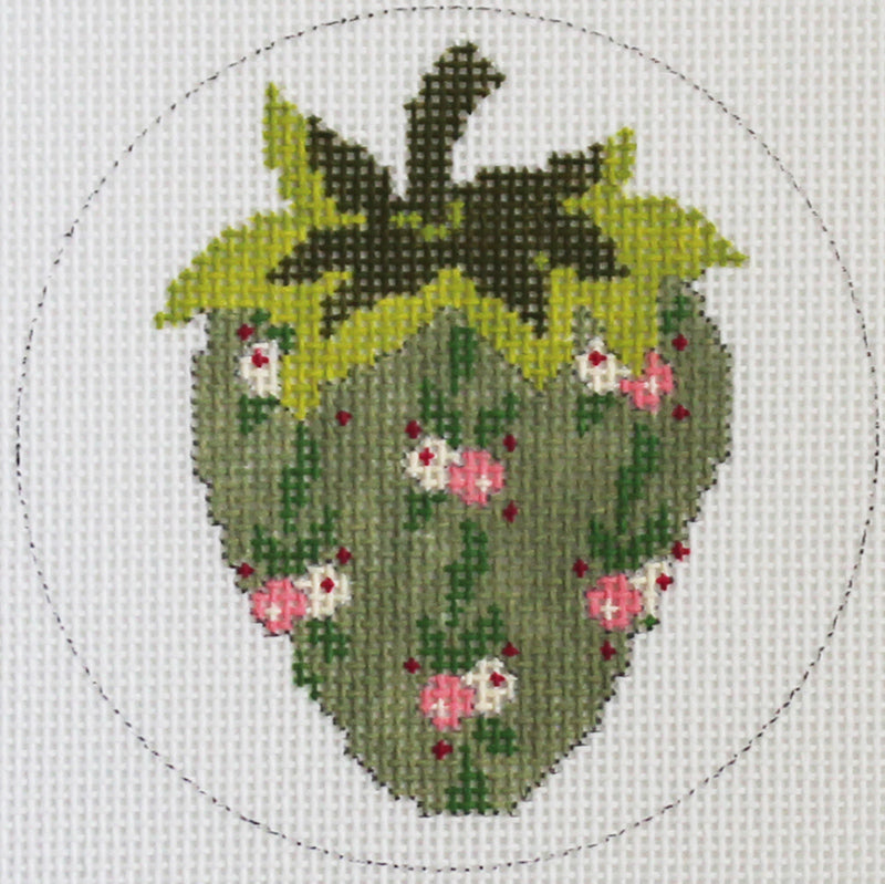 Abigail Cecile · Strawberries: Floral Vine On Green