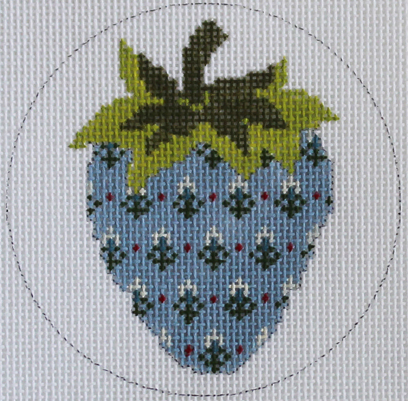 Abigail Cecile · Strawberries: White Flowers On Blue