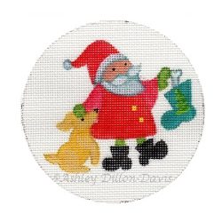 Santa w/ Dog · 4" Round