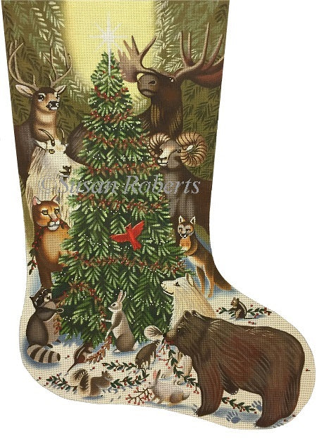 Woodland Animals Around Tree - Stocking