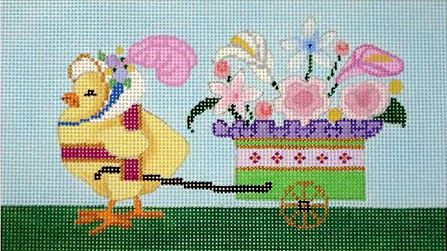 Chick Pulling Flower Cart