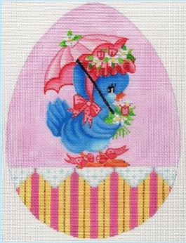 Large Egg W/ Retro Bluebird