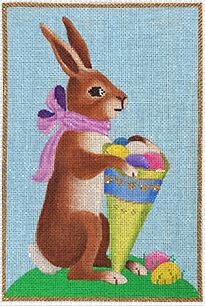 Easter Rabbit W/ Cone Full Of Eggs