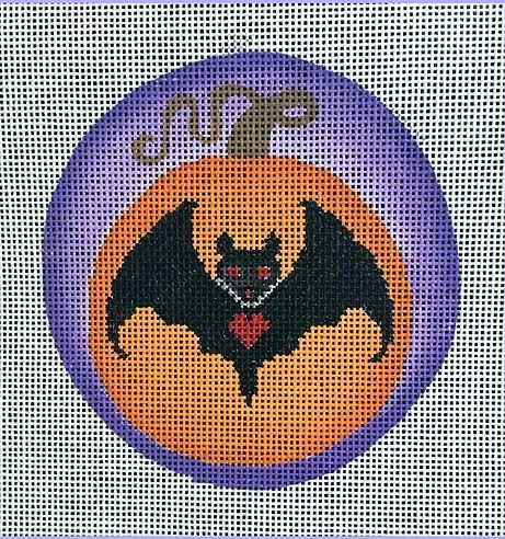 Halloween Pumpkin Round w/Bat