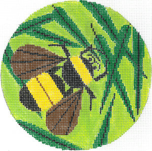 Bee Green Background Ornament