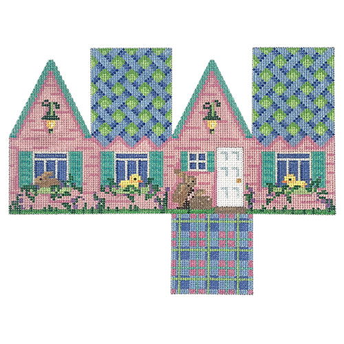 Easter Cottage Blue Lattice Roof