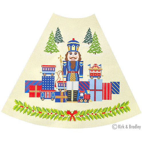 Blue Nutcracker Tree Skirt Panel