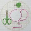 Stitching Pink Monogram Round
